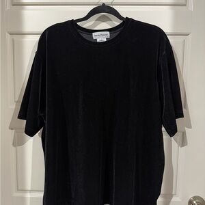 Rena Rowan 3X Black Short Sleeve Velvet Shirt